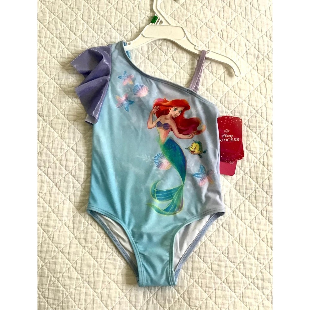 Disney 2T Princess Ariel Little Mermaid Girls One Piece Swimsuit‎ UPF 50